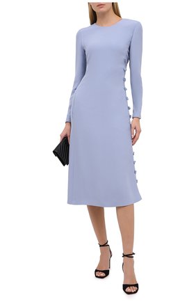Женское платье из вискозы GIORGIO ARMANI голубого цвета по цене 224500 руб., арт. 0WHVA06B/T01WD | Фото 2 Женское платье из вискозы GIORGIO ARMANI голубого цвета, арт. 0WHVA06B/T01WD | Фото 2
