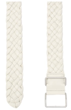 Женский кожаный ремень BOTTEGA VENETA белого цвета по цене 48000 руб., арт. 639288/VCQ71 | Фото 2 Женский кожаный ремень BOTTEGA VENETA белого цвета, арт. 639288/VCQ71 | Фото 2 (Материал: Кожа)