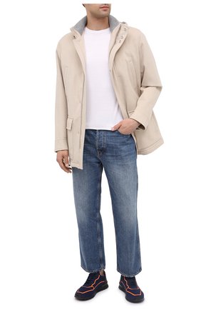 Мужские текстильные кроссовки KITON синего цвета по цене 42250 руб., арт. USSFLU0N00812 | Фото 2 Мужские текстильные кроссовки KITON синего цвета, арт. USSFLU0N00812 | Фото 2