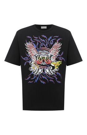Мужская хлопковая футболка DRIES VAN NOTEN черного цвета по цене 18250 руб., арт. 202-21121-1600 | Фото 1 Мужская хлопковая футболка DRIES VAN NOTEN черного цвета, арт. 202-21121-1600 | Фото 1