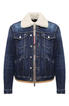 Мужская джинсовая куртка DSQUARED2 синего цвета по цене 159500 руб., арт. S74AM1048/S30309 | Фото 1 Мужская джинсовая куртка DSQUARED2 синего цвета, арт. S74AM1048/S30309 | Фото 1