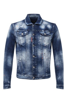 Мужская джинсовая куртка DSQUARED2 синего цвета по цене 59700 руб., арт. S74AM1060/S30342 | Фото 1 Мужская джинсовая куртка DSQUARED2 синего цвета, арт. S74AM1060/S30342 | Фото 1