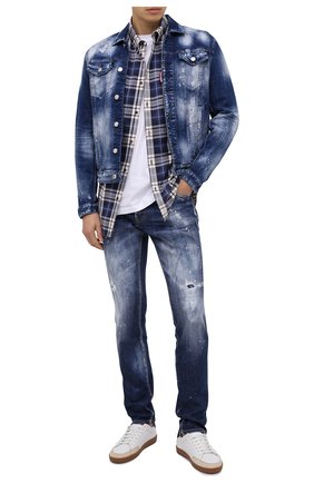 Мужская джинсовая куртка DSQUARED2 синего цвета по цене 59700 руб., арт. S74AM1060/S30342 | Фото 2 Мужская джинсовая куртка DSQUARED2 синего цвета, арт. S74AM1060/S30342 | Фото 2