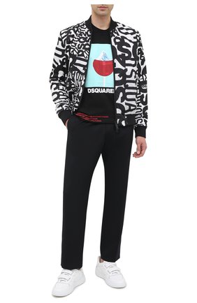 Мужской бомбер DSQUARED2 черно-белого цвета по цене 69750 руб., арт. S74AM1072/S53122 | Фото 2 Мужской бомбер DSQUARED2 черно-белого цвета, арт. S74AM1072/S53122 | Фото 2