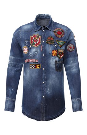 Мужская джинсовая рубашка DSQUARED2 синего цвета по цене 79250 руб., арт. S74DM0444/S30341 | Фото 1 Мужская джинсовая рубашка DSQUARED2 синего цвета, арт. S74DM0444/S30341 | Фото 1