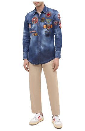 Мужская джинсовая рубашка DSQUARED2 синего цвета по цене 79250 руб., арт. S74DM0444/S30341 | Фото 2 Мужская джинсовая рубашка DSQUARED2 синего цвета, арт. S74DM0444/S30341 | Фото 2