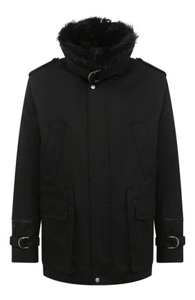 Мужская парка с меховой подкладкой SAINT LAURENT черного цвета по цене 315000 руб., арт. 616419/Y9B07 | Фото 1 Мужская парка с меховой подкладкой SAINT LAURENT черного цвета, арт. 616419/Y9B07 | Фото 1 (Материал внешний: Хлопок; Рукава: Длинные; Мужское Кросс-КТ: Верхняя одежда, Пуховик-верхняя одежда, пуховик-короткий; Материал утеплителя: Натуральный мех; Кросс-КТ: Пуховик, Куртка; Длина (верхняя одежда): До середины бедра)