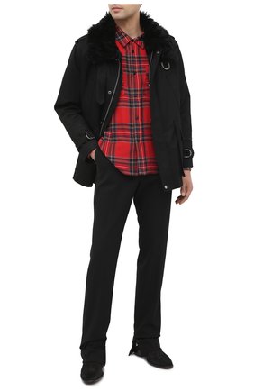 Мужская парка с меховой подкладкой SAINT LAURENT черного цвета по цене 315000 руб., арт. 616419/Y9B07 | Фото 2 Мужская парка с меховой подкладкой SAINT LAURENT черного цвета, арт. 616419/Y9B07 | Фото 2 (Материал внешний: Хлопок; Рукава: Длинные; Мужское Кросс-КТ: Верхняя одежда, Пуховик-верхняя одежда, пуховик-короткий; Материал утеплителя: Натуральный мех; Кросс-КТ: Пуховик, Куртка; Длина (верхняя одежда): До середины бедра)
