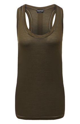 Женский майка из шелка и шерсти TOM FORD зеленого цвета по цене 72500 руб., арт. TSJ401-FAX544 | Фото 1 Женский майка из шелка и шерсти TOM FORD зеленого цвета, арт. TSJ401-FAX544 | Фото 1 (Материал внешний: Шерсть, Шелк; Длина (для топов): Стандартные; Стили: Милитари; Женское Кросс-КТ: Майка-одежда; Рукава: Без рукавов; Кросс-КТ: без рукавов)