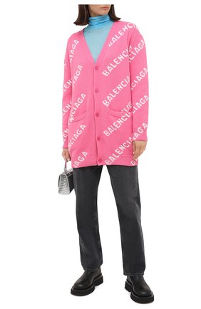 Женский шерстяной кардиган BALENCIAGA розового цвета по цене 96450 руб., арт. 620984/T1567 | Фото 2 Женский шерстяной кардиган BALENCIAGA розового цвета, арт. 620984/T1567 | Фото 2