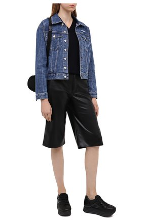 Женские кожаные кроссовки maxi platform HOGAN черного цвета по цене 35850 руб., арт. HXW2830T5480UG | Фото 2 Женские кожаные кроссовки maxi platform HOGAN черного цвета, арт. HXW2830T5480UG | Фото 2