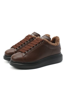 Женские кожаные кеды ALEXANDER MCQUEEN коричневого цвета по цене 48600 руб., арт. 609650/WHXE2 | Фото 1 Женские кожаные кеды ALEXANDER MCQUEEN коричневого цвета, арт. 609650/WHXE2 | Фото 1