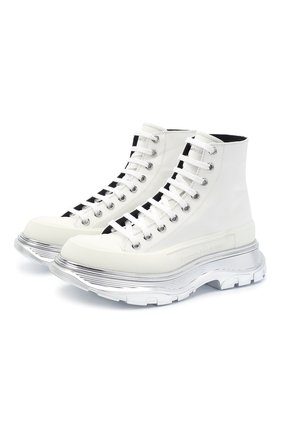 Женские текстильные ботинки ALEXANDER MCQUEEN белого цвета по цене 57200 руб., арт. 633901/W4L3F | Фото 1 Женские текстильные ботинки ALEXANDER MCQUEEN белого цвета, арт. 633901/W4L3F | Фото 1