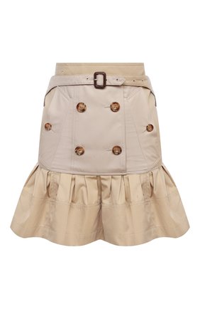 Женская хлопковая юбка BURBERRY бежевого цвета по цене 65900 руб., арт. 8031309 | Фото 1 Женская хлопковая юбка BURBERRY бежевого цвета, арт. 8031309 | Фото 1