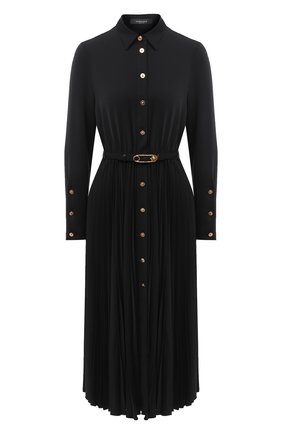 Женское платье с поясом VERSACE черного цвета по цене 219500 руб., арт. A87067/A235188 | Фото 1 Женское платье с поясом VERSACE черного цвета, арт. A87067/A235188 | Фото 1