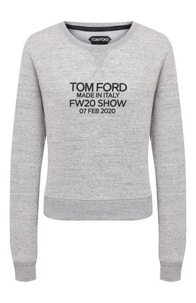 Женская хлопковый свитшот TOM FORD серого цвета по цене 79950 руб., арт. FLJ007-FAX769 | Фото 1 Женская хлопковый свитшот TOM FORD серого цвета, арт. FLJ007-FAX769 | Фото 1