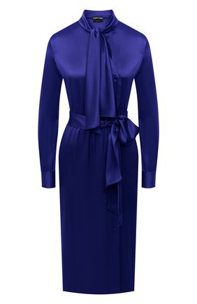 Женское платье TOM FORD синего цвета по цене 227500 руб., арт. AB2868-FAX727 | Фото 1 Женское платье TOM FORD синего цвета, арт. AB2868-FAX727 | Фото 1 (Материал внешний: Вискоза, Синтетический материал; Длина Ж (юбки, платья, шорты): Миди; Рукава: Длинные; Женское Кросс-КТ: Платье-одежда; Стили: Романтичный; Случай: Вечерний)