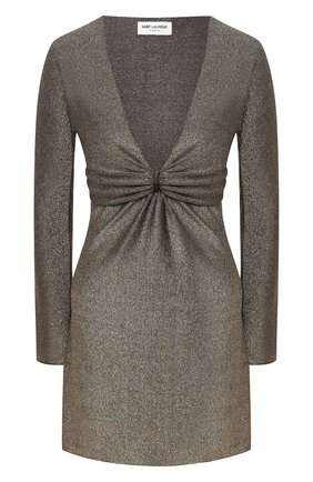 Женское платье SAINT LAURENT золотого цвета по цене 99500 руб., арт. 632415/YBYA2 | Фото 1 Женское платье SAINT LAURENT золотого цвета, арт. 632415/YBYA2 | Фото 1