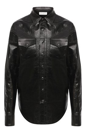 Женская хлопковая рубашка SAINT LAURENT черного цвета по цене 59950 руб., арт. 615139/Y01AE | Фото 1 Женская хлопковая рубашка SAINT LAURENT черного цвета, арт. 615139/Y01AE | Фото 1