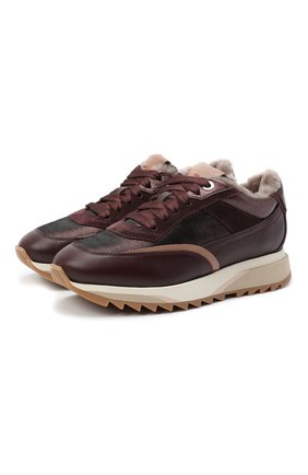 Женские кожаные кроссовки SANTONI бордового цвета по цене 44650 руб., арт. WBFW60582PAVPAENB60 | Фото 1 Женские кожаные кроссовки SANTONI бордового цвета, арт. WBFW60582PAVPAENB60 | Фото 1
