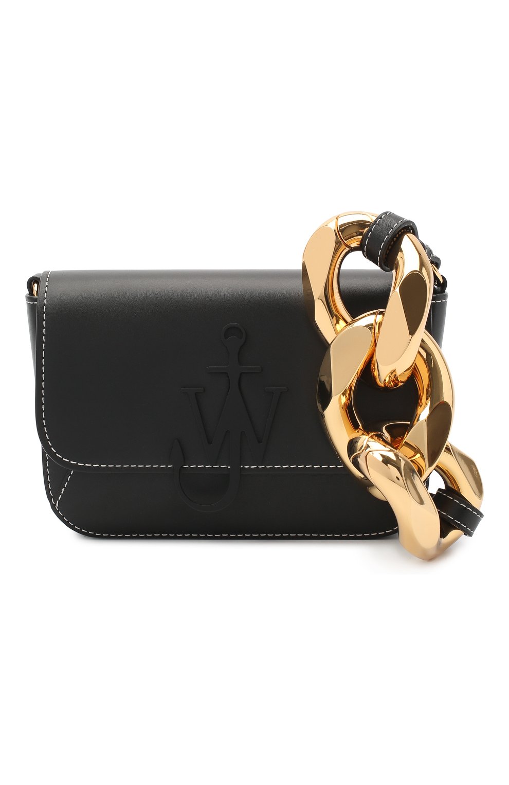 Женская сумка chain anchor JW ANDERSON черного цвета, арт. HB0285 LA0001 | Фото 1 (Сумки-технические: Сумки через плечо; Материал: Натуральная кожа; Размер: mini; Ремень/цепочка: На ремешке)