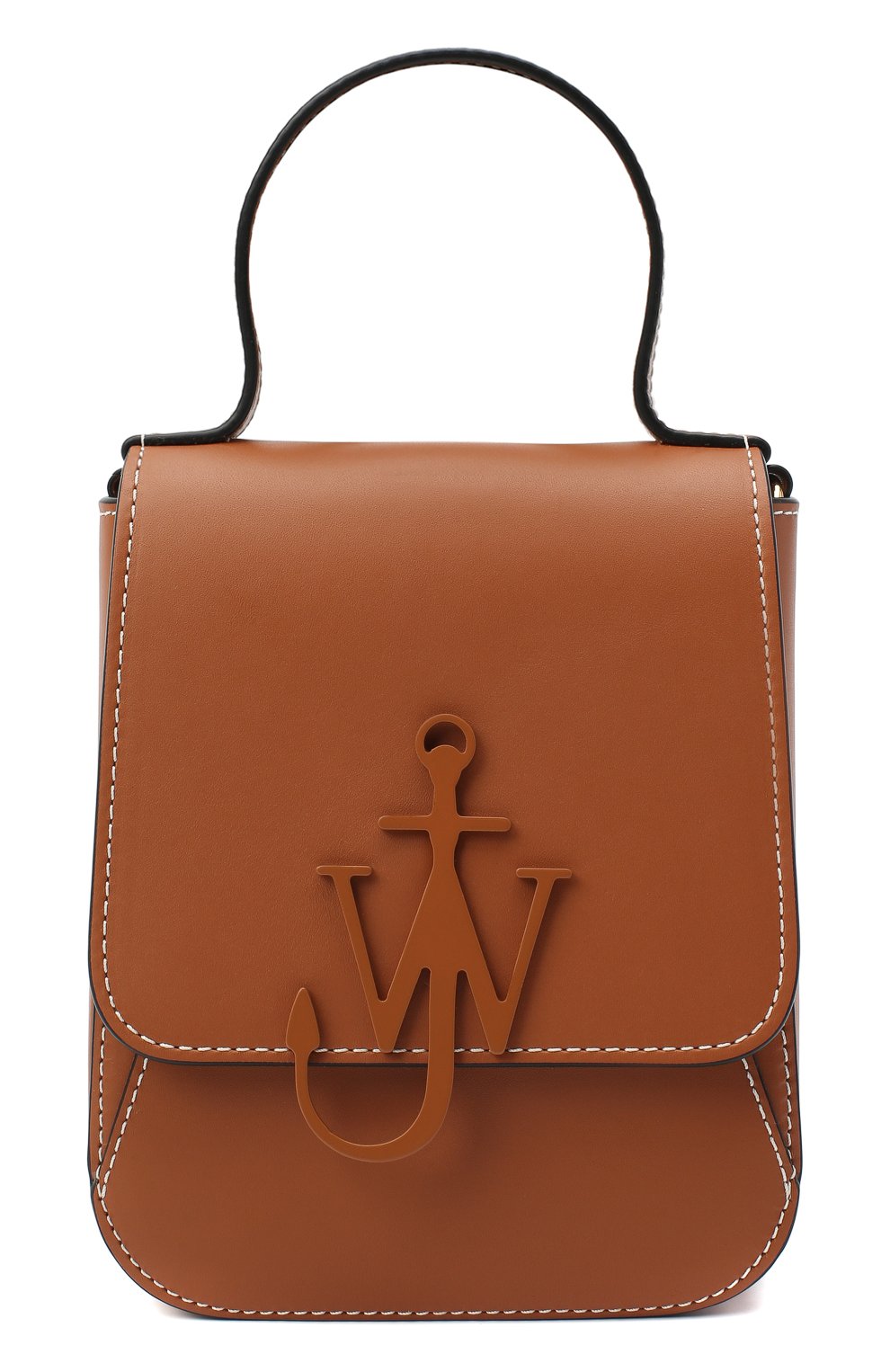Женская сумка top handle anchor JW ANDERSON коричневого цвета, арт. HB0238 LA0001 | Фото 1 (Сумки-технические: Сумки через плечо, Сумки top-handle; Материал: Натуральная кожа; Размер: mini; Ремень/цепочка: На ремешке)
