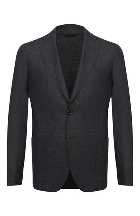 Мужской шерстяной пиджак GIORGIO ARMANI темно-серого цвета по цене 114000 руб., арт. 0WGGG0GS/T01VX | Фото 1 Мужской шерстяной пиджак GIORGIO ARMANI темно-серого цвета, арт. 0WGGG0GS/T01VX | Фото 1