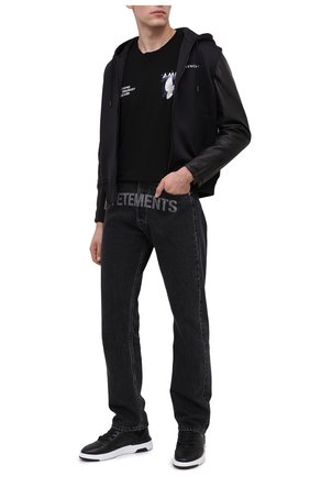 Мужские кожаные кеды wing mid GIVENCHY черного цвета по цене 57250 руб., арт. BH002JH0KP | Фото 2 Мужские кожаные кеды wing mid GIVENCHY черного цвета, арт. BH002JH0KP | Фото 2