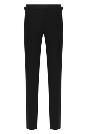 Мужские шерстяные брюки TOM FORD черного цвета, арт. Q31R13/610043 | Фото 1 (Материал подклада: Купро; Материал внешний: Шерсть; Длина (брюки, джинсы): Стандартные; Стили: Классический; Случай: Формальный; Региональные ограничения белый список (Axapta Mercury): RU)