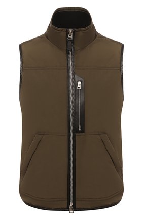 Мужской пуховый жилет TOM FORD хаки цвета по цене 227500 руб., арт. BV041/TF0375 | Фото 1 Мужской пуховый жилет TOM FORD хаки цвета, арт. BV041/TF0375 | Фото 1