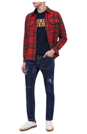 Мужская хлопковая футболка DSQUARED2 темно-синего цвета по цене 20900 руб., арт. S79GC0007/S23009 | Фото 2 Мужская хлопковая футболка DSQUARED2 темно-синего цвета, арт. S79GC0007/S23009 | Фото 2