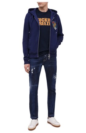 Мужская хлопковая толстовка DSQUARED2 темно-синего цвета по цене 49100 руб., арт. S74HG0100/S25030 | Фото 2 Мужская хлопковая толстовка DSQUARED2 темно-синего цвета, арт. S74HG0100/S25030 | Фото 2