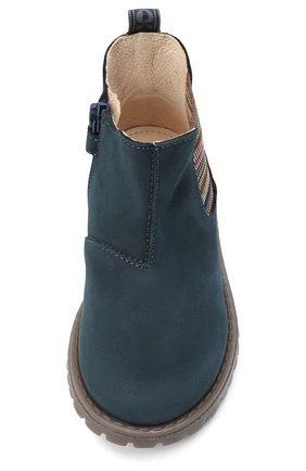 Детские замшевые ботинки WALKEY синего цвета, арт. Y1B5-40846-0124/25-29 | Фото 4 (Длина стельки: 16; Материал внешний: Кожа; Материал внутренний: Натуральная кожа; Региональные ограничения белый список (Axapta Mercury): RU)