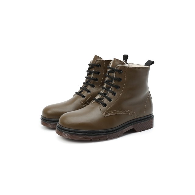Кожаные ботинки Il Gufo G389/VITELL0/FUR/31-34