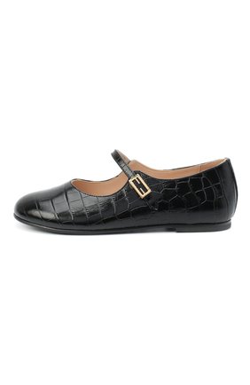 Детские кожаные туфли FENDI черного цвета по цене 44700 руб., арт. JFR321/TC3/32-39 | Фото 2 Детские кожаные туфли FENDI черного цвета, арт. JFR321/TC3/32-39 | Фото 2