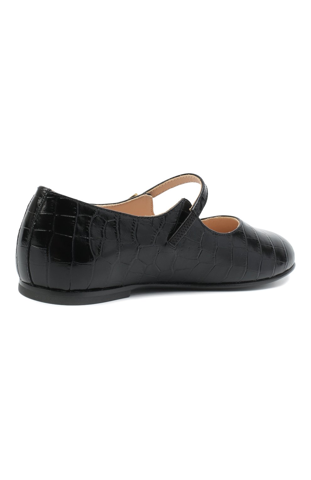 Детские кожаные туфли FENDI черного цвета, арт. JFR321/TC3/32-39 | Фото 3 (Длина стельки: 21, 23,4, 20,5, 22,1; Материал внешний: Кожа; Материал внутренний: Натуральная кожа; Региональные ограничения белый список (Axapta Mercury): RU; Девочки-школьная форма: Классическая обувь; ширина носка стельки: 6,9, 7,2, 7,5; высота каблука: 0,8; толщина подошвы: 0,3)
