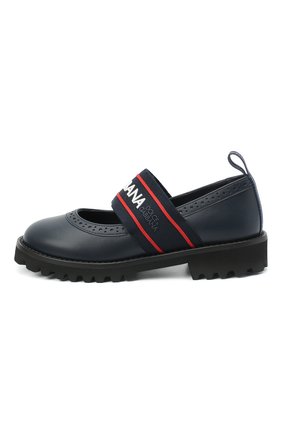 Детские кожаные туфли DOLCE & GABBANA синего цвета по цене 21750 руб., арт. D10960/AW087/24-28 | Фото 2 Детские кожаные туфли DOLCE & GABBANA синего цвета, арт. D10960/AW087/24-28 | Фото 2