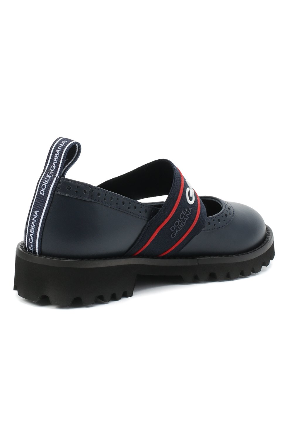 Детские кожаные туфли DOLCE & GABBANA синего цвета, арт. D10960/AW087/24-28 | Фото 3 (Материал внешний: Кожа; Материал внутренний: Натуральная кожа; Длина стельки: 15,4, 14,7, 16,1, 16,7, 17,4; Региональные ограничения белый список (Axapta Mercury): RU; Девочки-школьная форма: Классическая обувь)