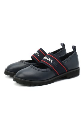 Детские кожаные туфли DOLCE & GABBANA синего цвета по цене 26200 руб., арт. D10960/AW087/37-39 | Фото 1 Детские кожаные туфли DOLCE & GABBANA синего цвета, арт. D10960/AW087/37-39 | Фото 1