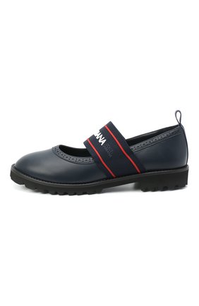 Детские кожаные туфли DOLCE & GABBANA синего цвета по цене 26200 руб., арт. D10960/AW087/37-39 | Фото 2 Детские кожаные туфли DOLCE & GABBANA синего цвета, арт. D10960/AW087/37-39 | Фото 2