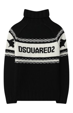 Детский свитер DSQUARED2 черного цвета по цене 18050 руб., арт. DQ04I5-D003E | Фото 2 Детский свитер DSQUARED2 черного цвета, арт. DQ04I5-D003E | Фото 2