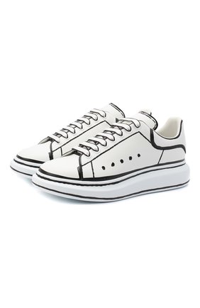 Мужские кожаные кеды ALEXANDER MCQUEEN черно-белого цвета по цене 52800 руб., арт. 627867/WHYBI | Фото 1 Мужские кожаные кеды ALEXANDER MCQUEEN черно-белого цвета, арт. 627867/WHYBI | Фото 1