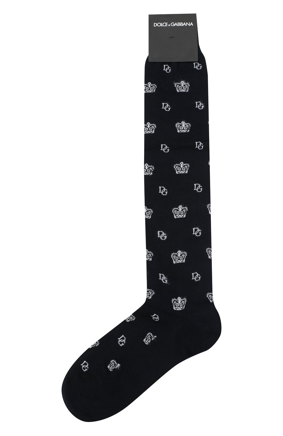 Мужские хлопковые носки DOLCE & GABBANA темно-синего цвета, арт. GC126A/G1JDY | Фото 1 (Кросс-КТ: бельё; Региональные ограничения белый список (Axapta Mercury): RU; Материал внешний: Хлопок)
