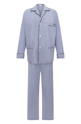 Мужская хлопковая пижама BRIONI синего цвета, арт. NBP30L/0905Q | Фото 1 (Рукава: Длинные; Длина (брюки, джинсы): Стандартные; Кросс-КТ: домашняя одежда; Длина (для топов): Стандартные; Региональные ограничения белый список (Axapta Mercury): RU; Материал внешний: Хлопок)
