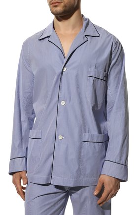 Мужская хлопковая пижама BRIONI синего цвета, арт. NBP30L/0905Q | Фото 3 (Рукава: Длинные; Длина (брюки, джинсы): Стандартные; Кросс-КТ: домашняя одежда; Длина (для топов): Стандартные; Региональные ограничения белый список (Axapta Mercury): RU; Материал внешний: Хлопок)