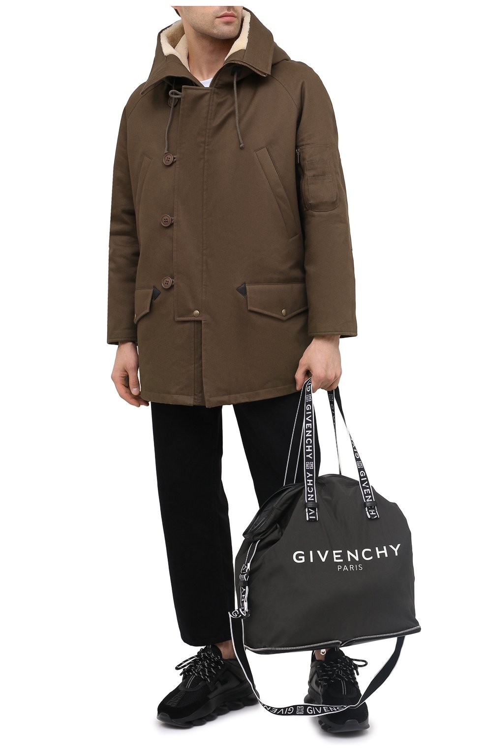 Мужская текстильная сумка-шопер light 3 GIVENCHY черно-белого цвета по цене 69700 руб., арт. BK507CK0B5 | Фото 2 Мужская текстильная сумка-шопер light 3 GIVENCHY черно-белого цвета, арт. BK507CK0B5 | Фото 2