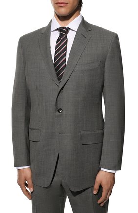 Мужской шерстяной костюм TOM FORD серого цвета по цене 286500 руб., арт. 811R26/21454C | Фото 2 Мужской шерстяной костюм TOM FORD серого цвета, арт. 811R26/21454C | Фото 2 (Материал подклада: Купро, Шелк; Материал внешний: Шерсть; Рукава: Длинные; Костюмы М: Однобортный; Стили: Классический)