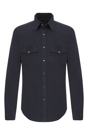 Мужская хлопковая рубашка TOM FORD синего цвета по цене 57250 руб., арт. 8FT875/94MEKI | Фото 1 Мужская хлопковая рубашка TOM FORD синего цвета, арт. 8FT875/94MEKI | Фото 1 (Материал внешний: Хлопок; Длина (для топов): Стандартные; Рукава: Длинные; Случай: Повседневный; Стили: Кэжуэл; Манжеты: На кнопках; Воротник: Кент; Принт: Однотонные; Мужское Кросс-КТ: Рубашка-одежда; Региональные ограничения белый список (Axapta Mercury): RU)