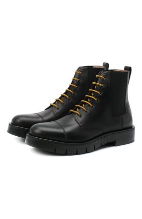 Мужские кожаные ботинки SALVATORE FERRAGAMO черного цвета по цене 82000 руб., арт. Z-07351533E | Фото 1 Мужские кожаные ботинки SALVATORE FERRAGAMO черного цвета, арт. Z-07351533E | Фото 1
