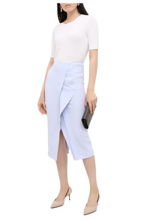 Женская юбка ROLAND MOURET голубого цвета по цене 71650 руб., арт. PW20/S0927/F2241 | Фото 2 Женская юбка ROLAND MOURET голубого цвета, арт. PW20/S0927/F2241 | Фото 2